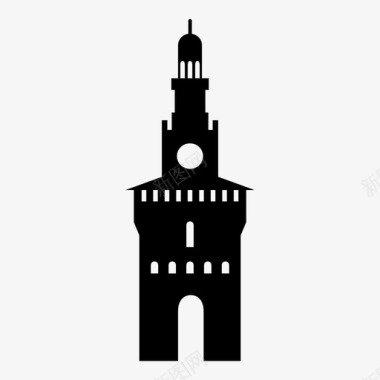 米兰城堡旅游业2015米兰世博会图标图标