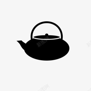 茶壶煮沸铸铁图标图标