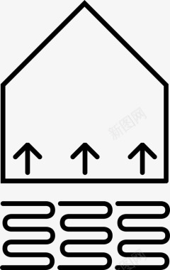 地热地暖系统能源地热图标图标