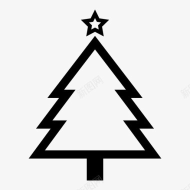 冬天的松树圣诞树冬天星星图标图标