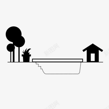 泳池矢量图游泳池游泳池施工游泳池休息图标图标