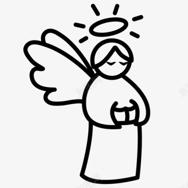 祈祷翅膀圣人图标图标