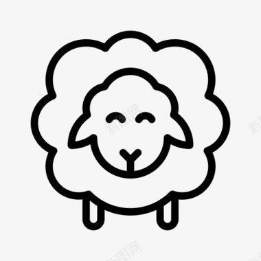 强壮的牛绵羊动物牛图标图标