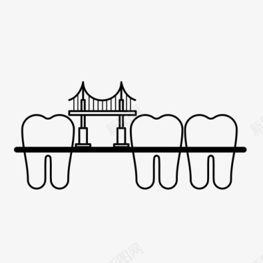 保持口腔卫生桥梁牙齿口腔卫生图标图标