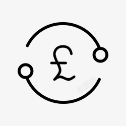 资金流通英镑转账交易图标高清图片