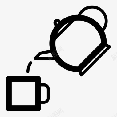 茶叶茶杯冲茶图标图标