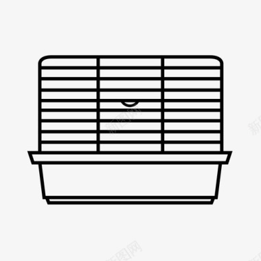 简约房子笼子关闭板条箱图标图标