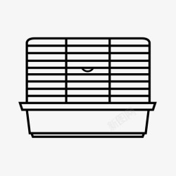 仓鼠笼子笼子关闭板条箱图标高清图片