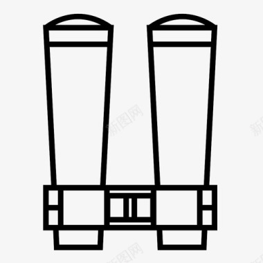 俯视观察双筒望远镜观察开关图标图标