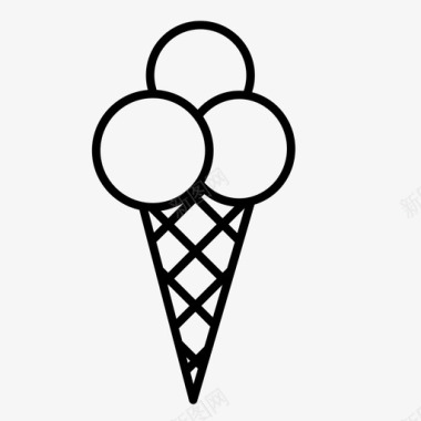 冰激凌冰淇淋香草冰淇淋图标图标