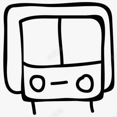 粉笔涂鸦素材公交交通涂鸦图标图标
