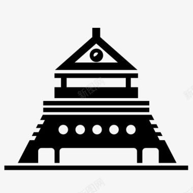 韩国寺庙建筑中国图标图标