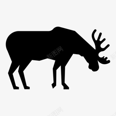 麋鹿拉车驼鹿阿尔克斯阿尔克斯野生动物图标图标