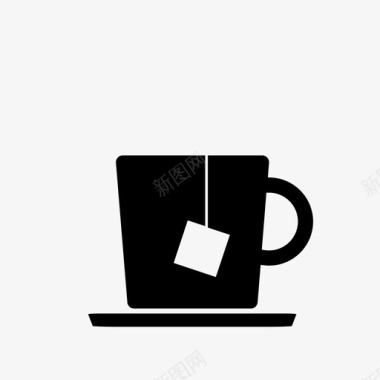 茶杯茶包茶碟图标图标