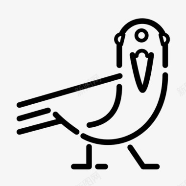 三眼乌鸦喙鸟图标图标
