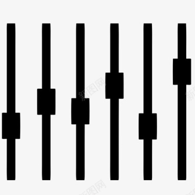 割草机器滑块音频均衡器图标图标