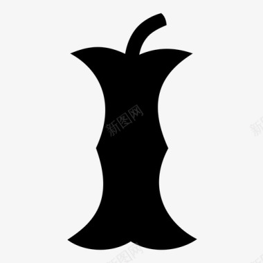 苹果核用完垃圾图标图标