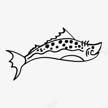 鱼海洋生物鳞片图标图标