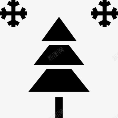覆盖雪的树松树圣诞节绿色图标图标