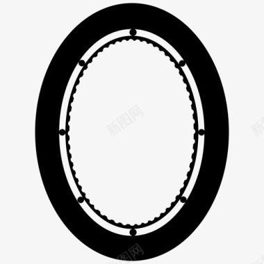 圆框镜子椭圆形图标图标