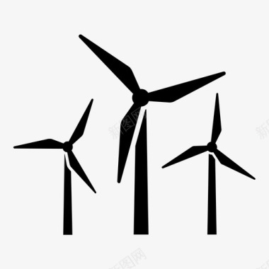 绿色飘叶风电场可持续性可再生能源图标图标
