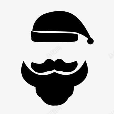 冬天的性格圣诞老人胡子圣诞图标图标