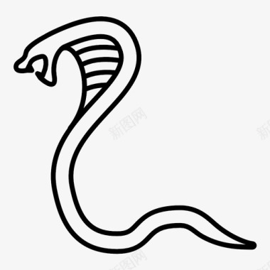爬行动物眼镜蛇埃及胡德图标图标
