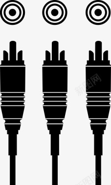视频PNG矢量图rca电缆视频输入声音输出图标图标