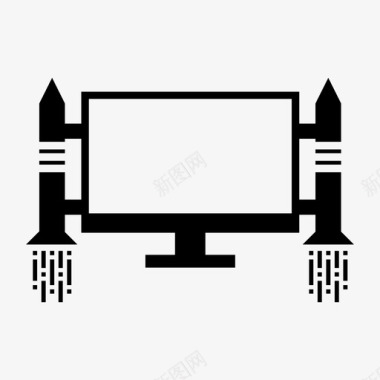 设计任务平板发射火箭网络图标图标