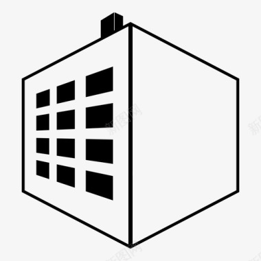 立方体建筑住宅房产图标图标