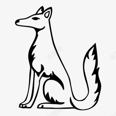 狡猾狐狸狐狸狼野生动物图标图标