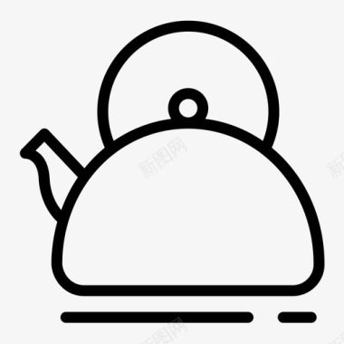 茶壶水餐具图标图标