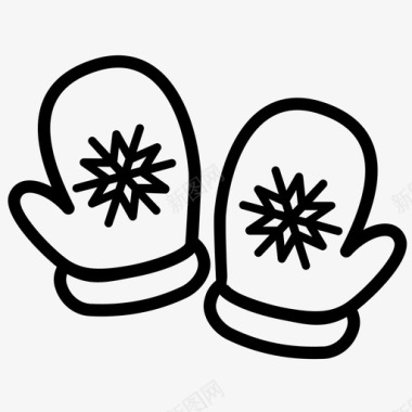 手套冬季手套保暖手套图标图标