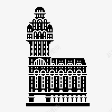 城市观光palacio salvo地标纪念碑图标图标