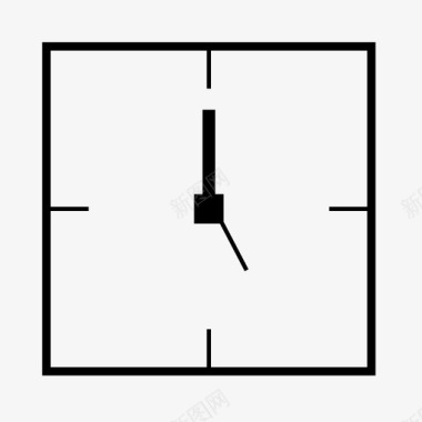 正方形的背景时钟时间秒表图标图标