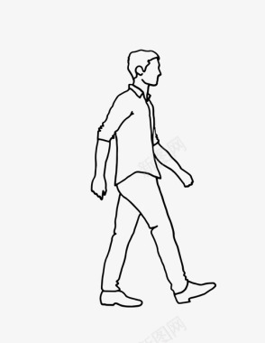 男人走路旅行散步图标图标