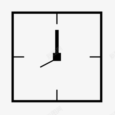 方形写字板时钟时间秒表图标图标