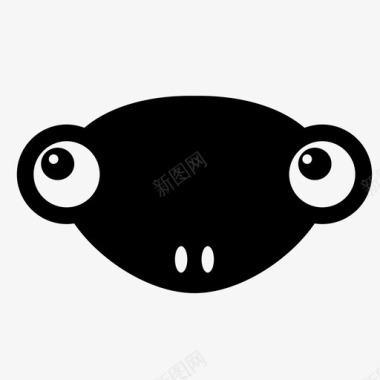 生物青蛙脸可爱的脸图标图标