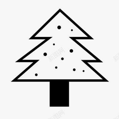 圣诞树庆典常青树图标图标