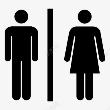 男女浴室人公共图标图标