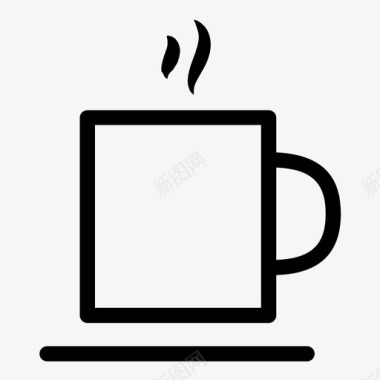 马克杯茶杯热气腾腾的杯子图标图标