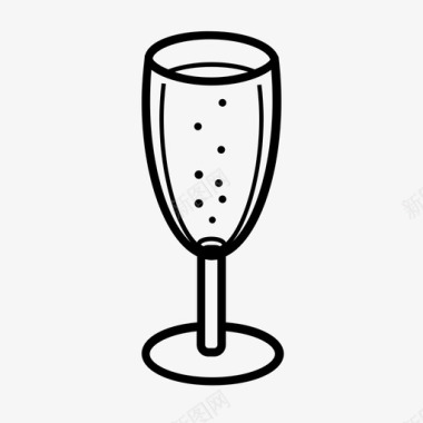 时光正好香槟长笛食物玻璃图标图标