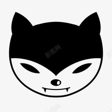 吸血鬼猫可爱咧嘴笑图标图标
