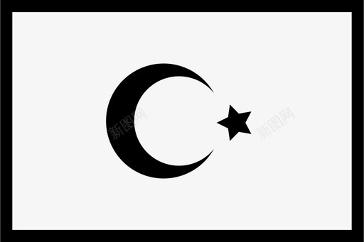 土耳其国旗胜利标志物体图标图标