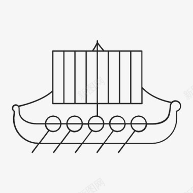 海洋潜艇维京船船海图标图标