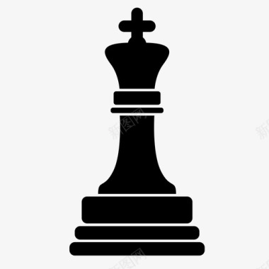 国王标志国际象棋之王国际象棋棋子棋手图标图标