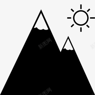 山峰太阳图标图标