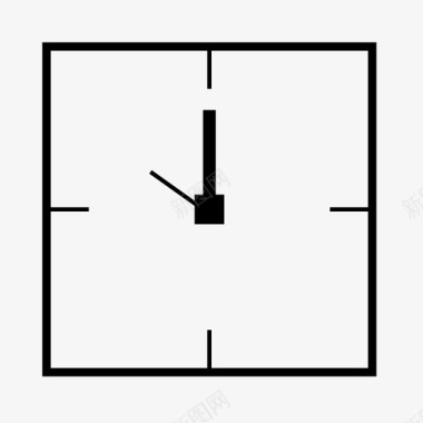 正方形的背景时钟时间秒表图标图标