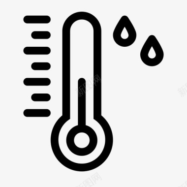 测量温度读数降雨量图标图标