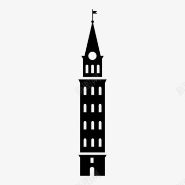 米兰钟楼旅游宗教图标图标